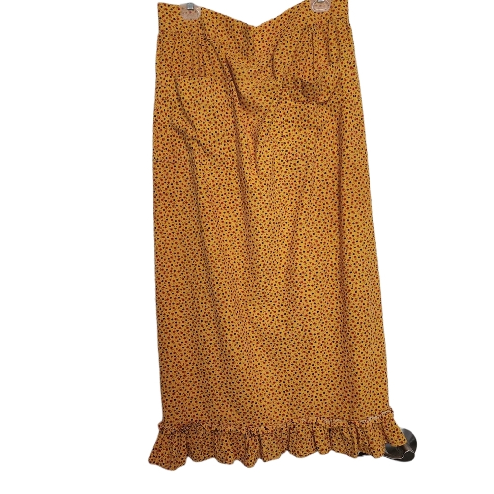 Vintage orange cottagecore floral print half full length apron Hand Made